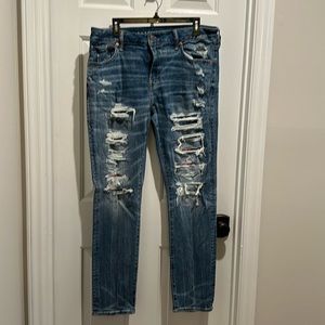 Mens American Eagle athletic skinny distressed jeans 36x32